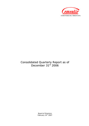 Thumbnail Cementir Quarterly Report 2006-q4