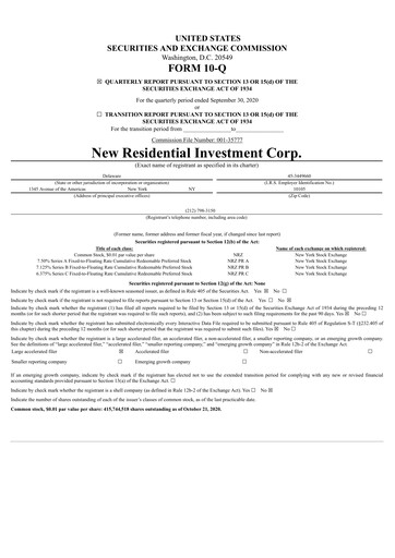 Thumbnail Rithm Capital Quarterly Report 2020-q3