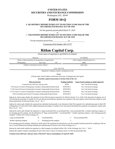 Thumbnail Rithm Capital Quarterly Report 2025-q1