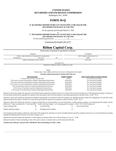 Thumbnail Rithm Capital Quarterly Report 2026-q1