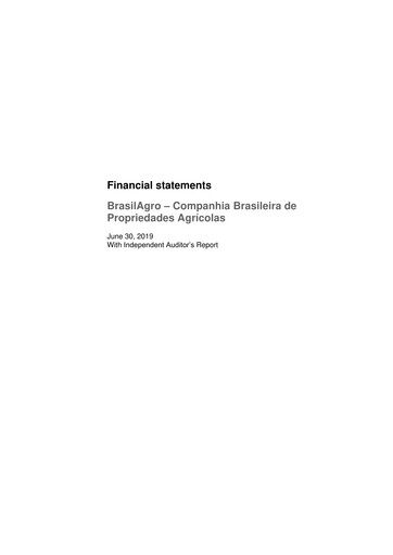 Thumbnail Brasil Agro Financial Statement fy2019