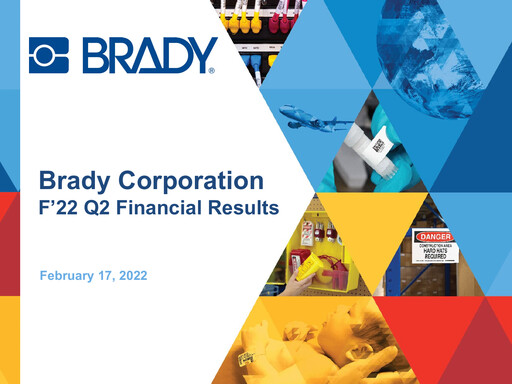 Thumbnail Brady Corporation Quarterly Report 2022-q2