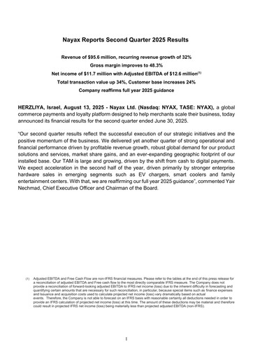 Vorschaubild Nayax Quartalsbericht 2025-q2
