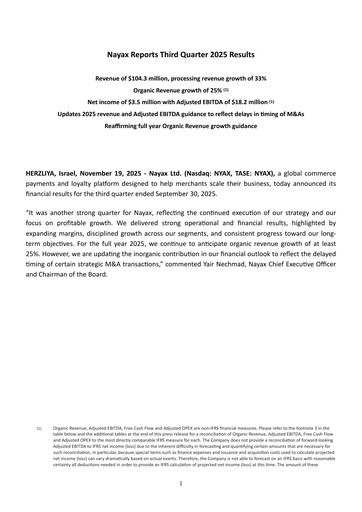 Vorschaubild Nayax Quartalsbericht 2025-q3