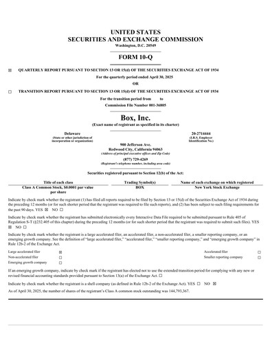 Thumbnail Box, Inc. Quarterly Report 2026-q1
