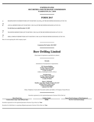 Thumbnail Borr Drilling
 Annual Report 2019