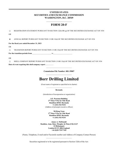 Thumbnail Borr Drilling
 Annual Report 2023