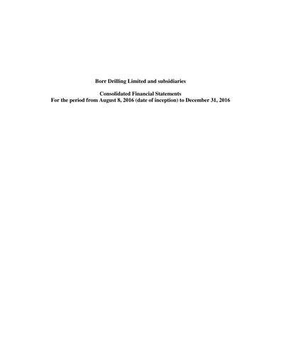 Thumbnail Borr Drilling
 Financial Statement 2016