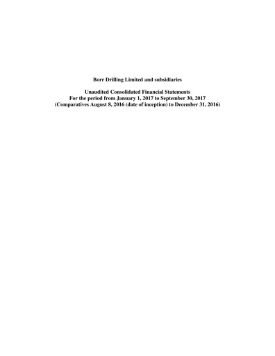 Thumbnail Borr Drilling
 Quarterly Report 2017-q3