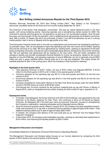 Thumbnail Borr Drilling
 Quarterly Report 2019-q3
