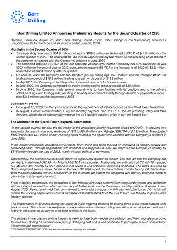 Thumbnail Borr Drilling
 Quarterly Report 2020-q2