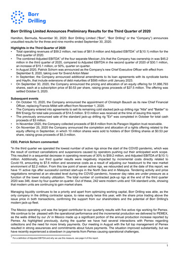 Thumbnail Borr Drilling
 Quarterly Report 2020-q3