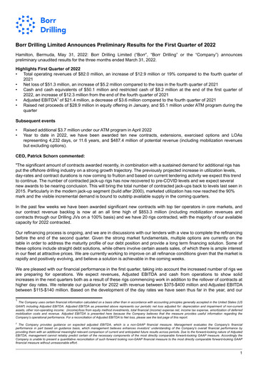 Thumbnail Borr Drilling
 Quarterly Report 2022-q1