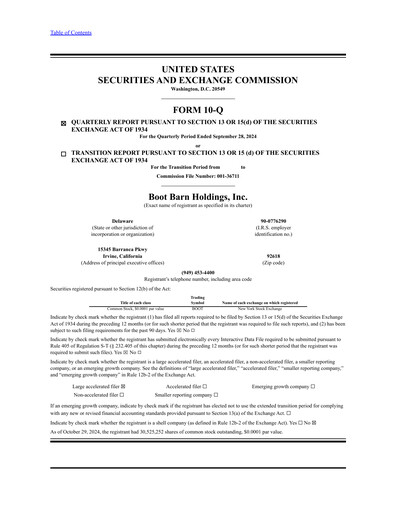 Thumbnail Boot Barn Holdings
 Quarterly Report 2025-q2