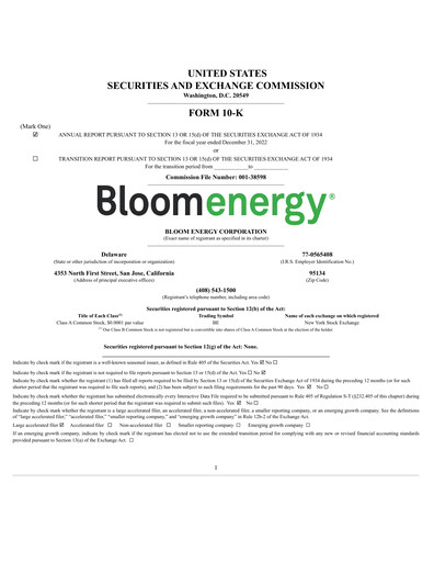 Thumbnail Bloom Energy
 Annual Report 2022