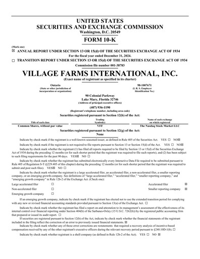 Thumbnail Village Farms International Annual Report 2024