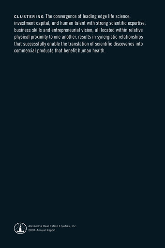Thumbnail Alexandria Real Estate Equities
 Annual Report 2004