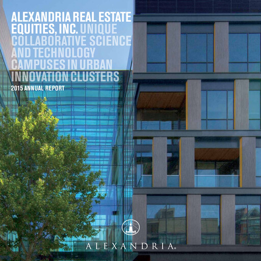 Thumbnail Alexandria Real Estate Equities
 Annual Report 2015