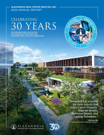 Thumbnail Alexandria Real Estate Equities
 Annual Report 2024