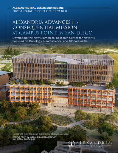 Thumbnail Alexandria Real Estate Equities
 Annual Report 2025