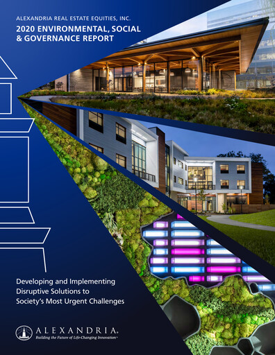 Miniature Alexandria Real Estate Equities
 Rapport ESG 2020