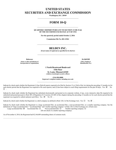Thumbnail Belden Quarterly Report 2016-q3