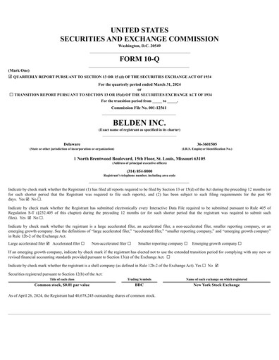 Thumbnail Belden Quarterly Report 2024-q1