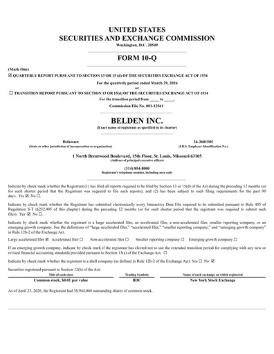 Thumbnail Belden Quarterly Report 2026-q1