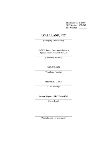 Thumbnail Ayala Land Annual Report 2011