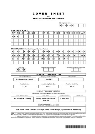 Thumbnail Ayala Land Financial Statement 2020