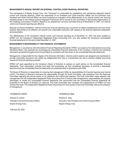 Thumbnail Baytex Energy
 Financial Statement 2021