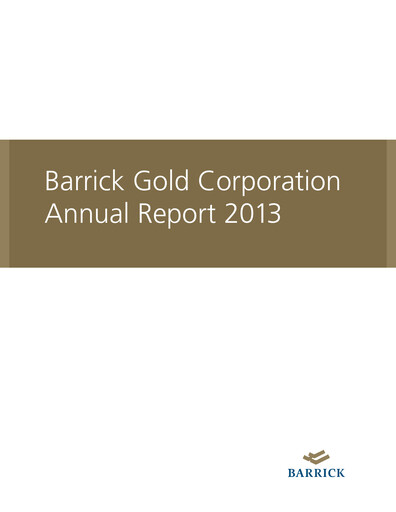 Thumbnail Barrick Gold Annual Report 2013