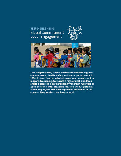 Thumbnail Barrick Gold Sustainability Report 2008