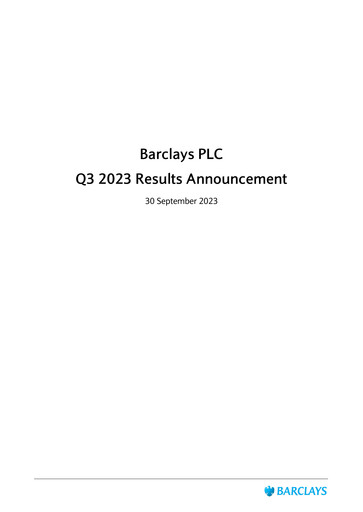 Thumbnail Barclays Quarterly Report 2023-q3