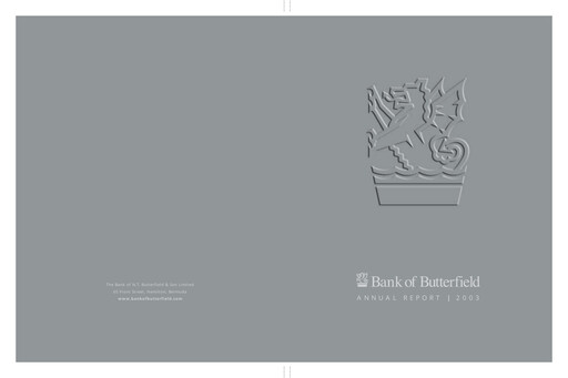 Thumbnail Bank of N. T. Butterfield & Son Annual Report 2003