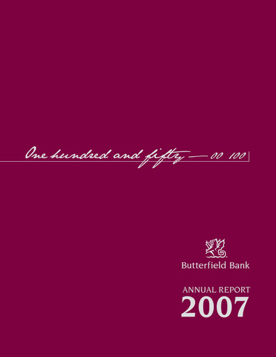 Thumbnail Bank of N. T. Butterfield & Son Annual Report 2007