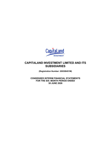 Thumbnail CapitaLand Investment Limited Half-year Report 2026-h1