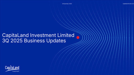 Thumbnail CapitaLand Investment Limited Quarterly Report 2025-q3