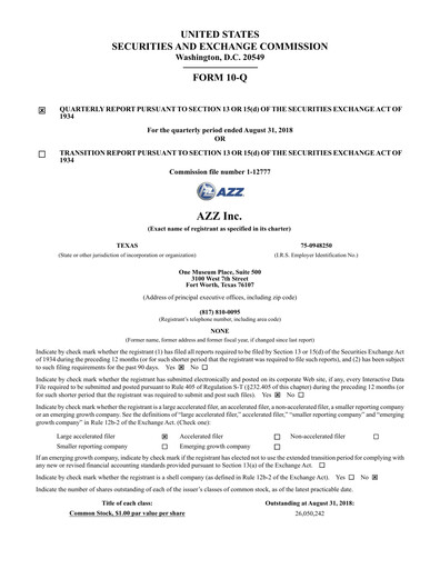 Thumbnail AZZ Quarterly Report 2019-q2