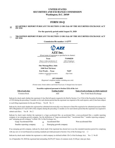 Thumbnail AZZ Quarterly Report 2021-q2