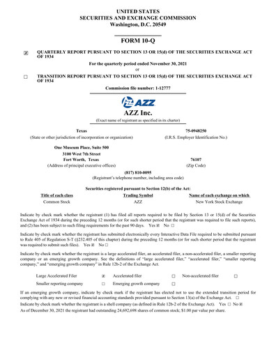 Thumbnail AZZ Quarterly Report 2022-q3