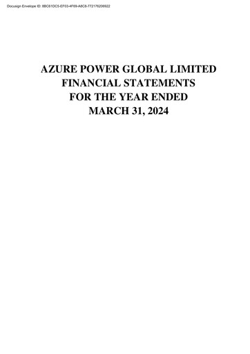 Miniature Azure Power
 Bilan financier 2023-2024