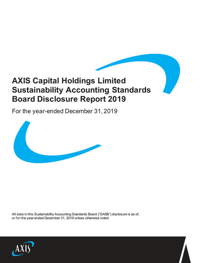 Thumbnail AXIS Capital
 ESG Report 2019