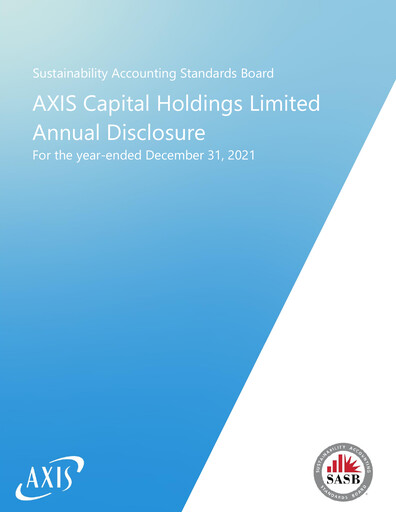 Thumbnail AXIS Capital
 Sustainability Report 2021
