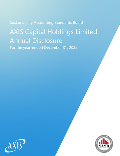 Thumbnail AXIS Capital
 Sustainability Report 2022