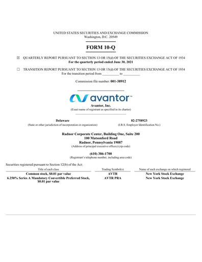 Thumbnail Avantor Quarterly Report 2021-q2