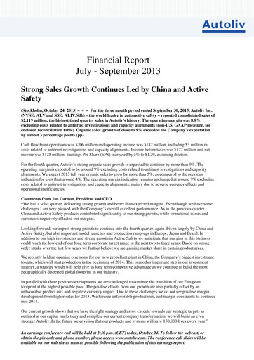 Thumbnail Autoliv Quarterly Report 2013-q3