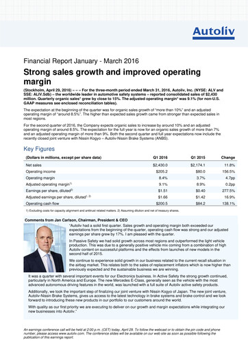 Thumbnail Autoliv Quarterly Report 2016-q1