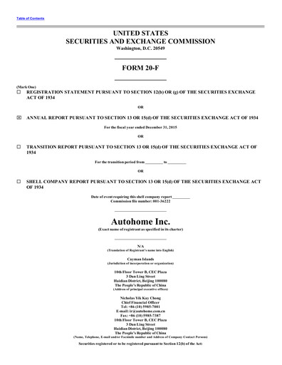 Thumbnail Autohome Annual Report 2015