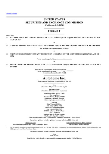 Thumbnail Autohome Annual Report 2018